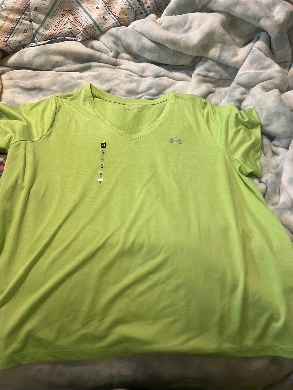 Under Armour Women's V-Neck Short Sleeve Tee - Lime Green